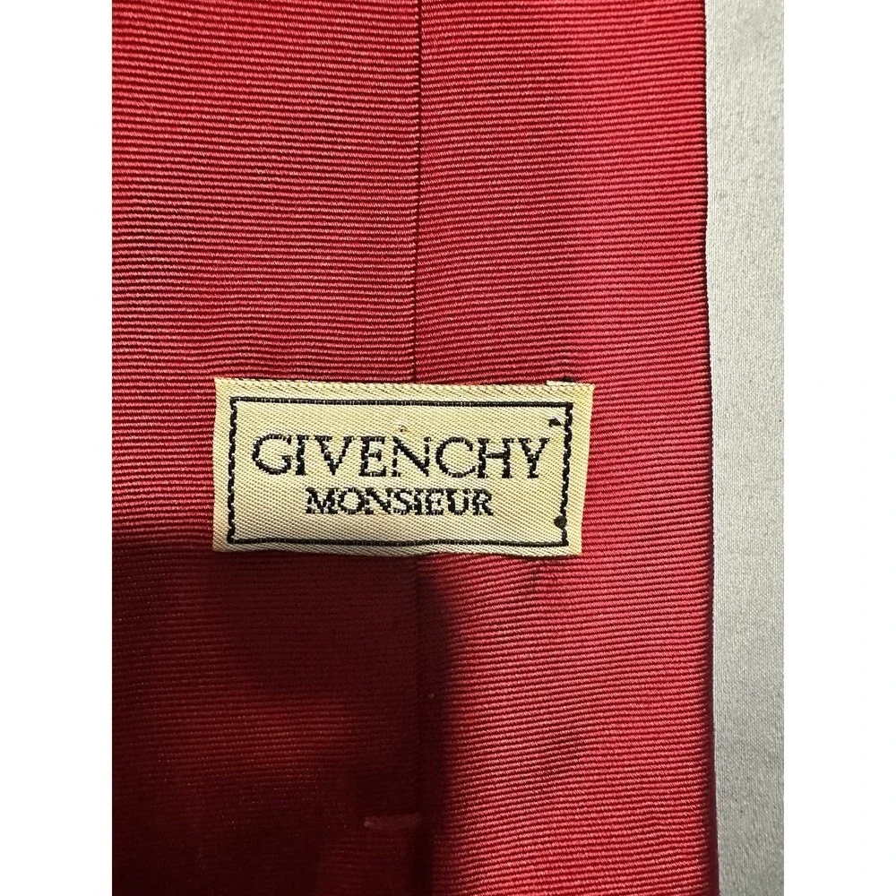 Givenchy‎ Monsieur Solid Red Silk Neck Tie
